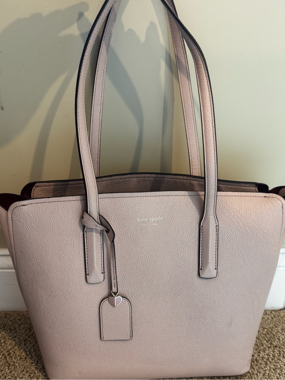 kate spade Pebbled Leather Tote in Blush